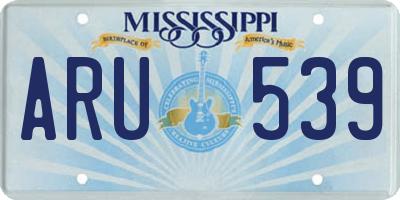 MS license plate ARU539