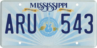 MS license plate ARU543