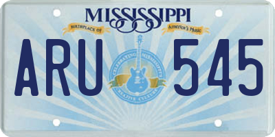 MS license plate ARU545