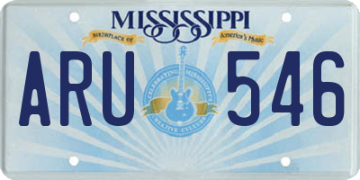 MS license plate ARU546