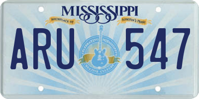 MS license plate ARU547