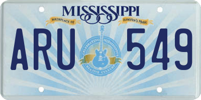 MS license plate ARU549