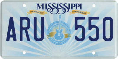 MS license plate ARU550