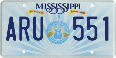 MS license plate ARU551