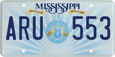 MS license plate ARU553
