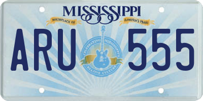 MS license plate ARU555