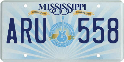 MS license plate ARU558