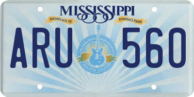 MS license plate ARU560