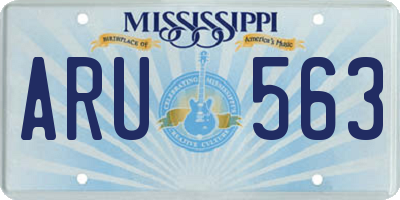 MS license plate ARU563