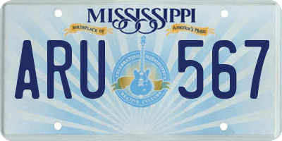MS license plate ARU567