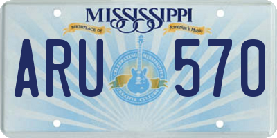 MS license plate ARU570