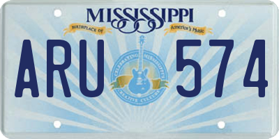MS license plate ARU574