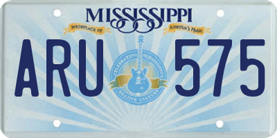 MS license plate ARU575