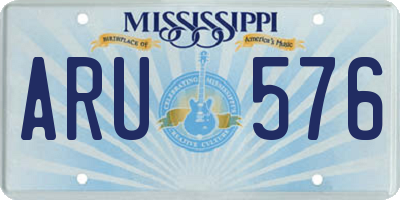 MS license plate ARU576