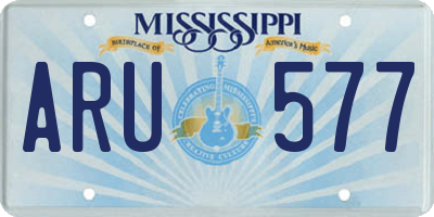 MS license plate ARU577