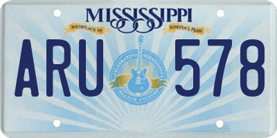 MS license plate ARU578
