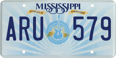 MS license plate ARU579
