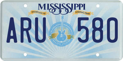 MS license plate ARU580
