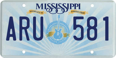 MS license plate ARU581