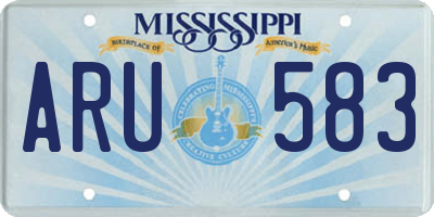 MS license plate ARU583