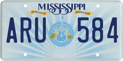 MS license plate ARU584