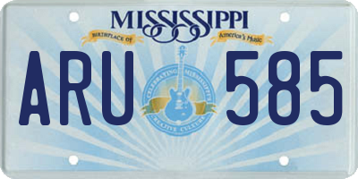 MS license plate ARU585