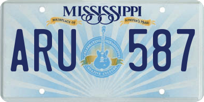 MS license plate ARU587