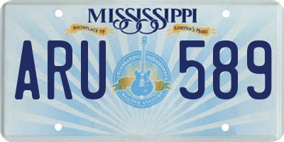 MS license plate ARU589