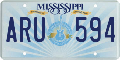MS license plate ARU594