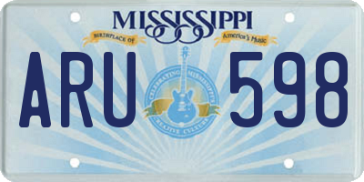 MS license plate ARU598