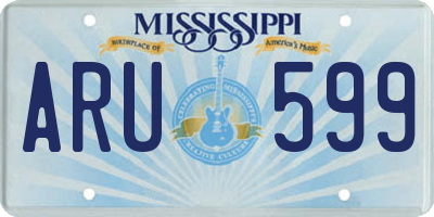 MS license plate ARU599