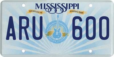 MS license plate ARU600