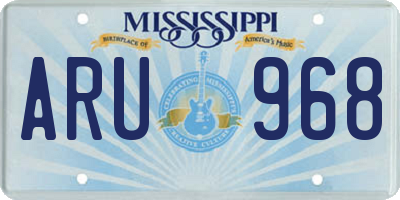 MS license plate ARU968