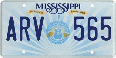 MS license plate ARV565