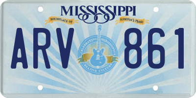 MS license plate ARV861