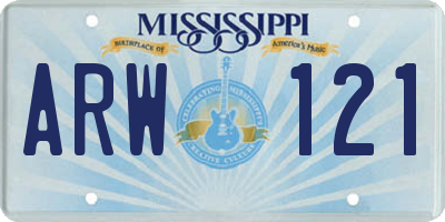 MS license plate ARW121