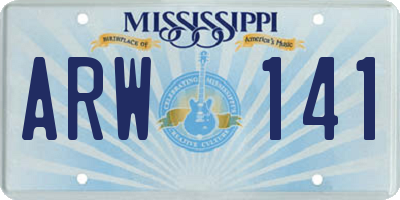 MS license plate ARW141