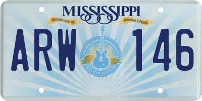 MS license plate ARW146