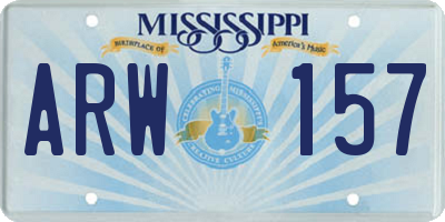 MS license plate ARW157