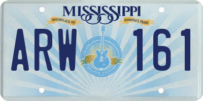 MS license plate ARW161