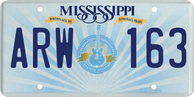 MS license plate ARW163