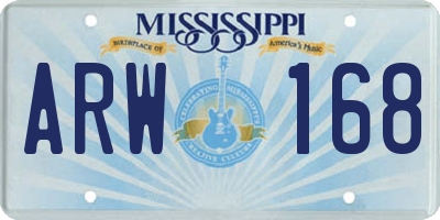 MS license plate ARW168