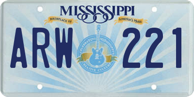 MS license plate ARW221