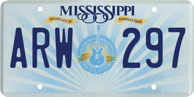 MS license plate ARW297