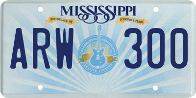 MS license plate ARW300
