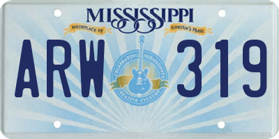 MS license plate ARW319
