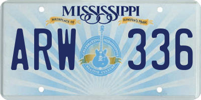 MS license plate ARW336