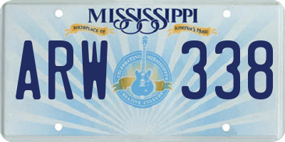 MS license plate ARW338