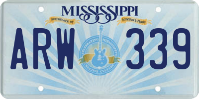 MS license plate ARW339