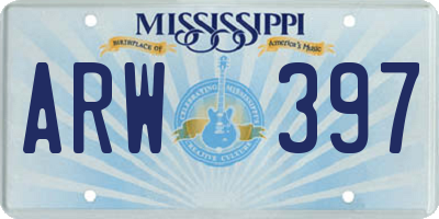 MS license plate ARW397